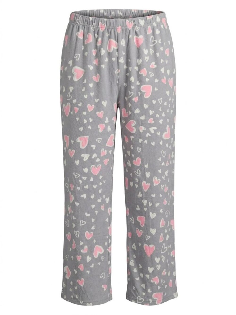 NWT Cuddl Duds Pull On Pajama Pants Sz S Gray Heart Print Sleep Lounge Cozy